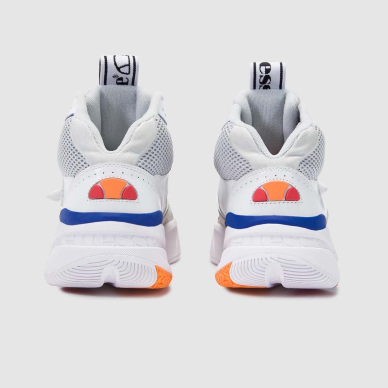 Aurano Mid Leather White/Grey/Blue