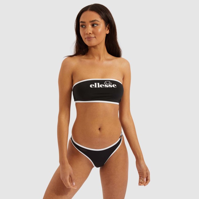 Top bikini bandeau Blu - Negro